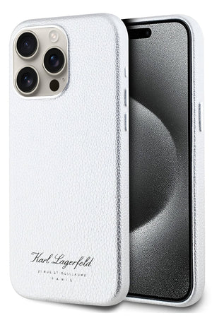 Karl Lagerfeld Hotel iPhone 15 Pro Kılıf Gümüş Gri  Karl Lagerfeld