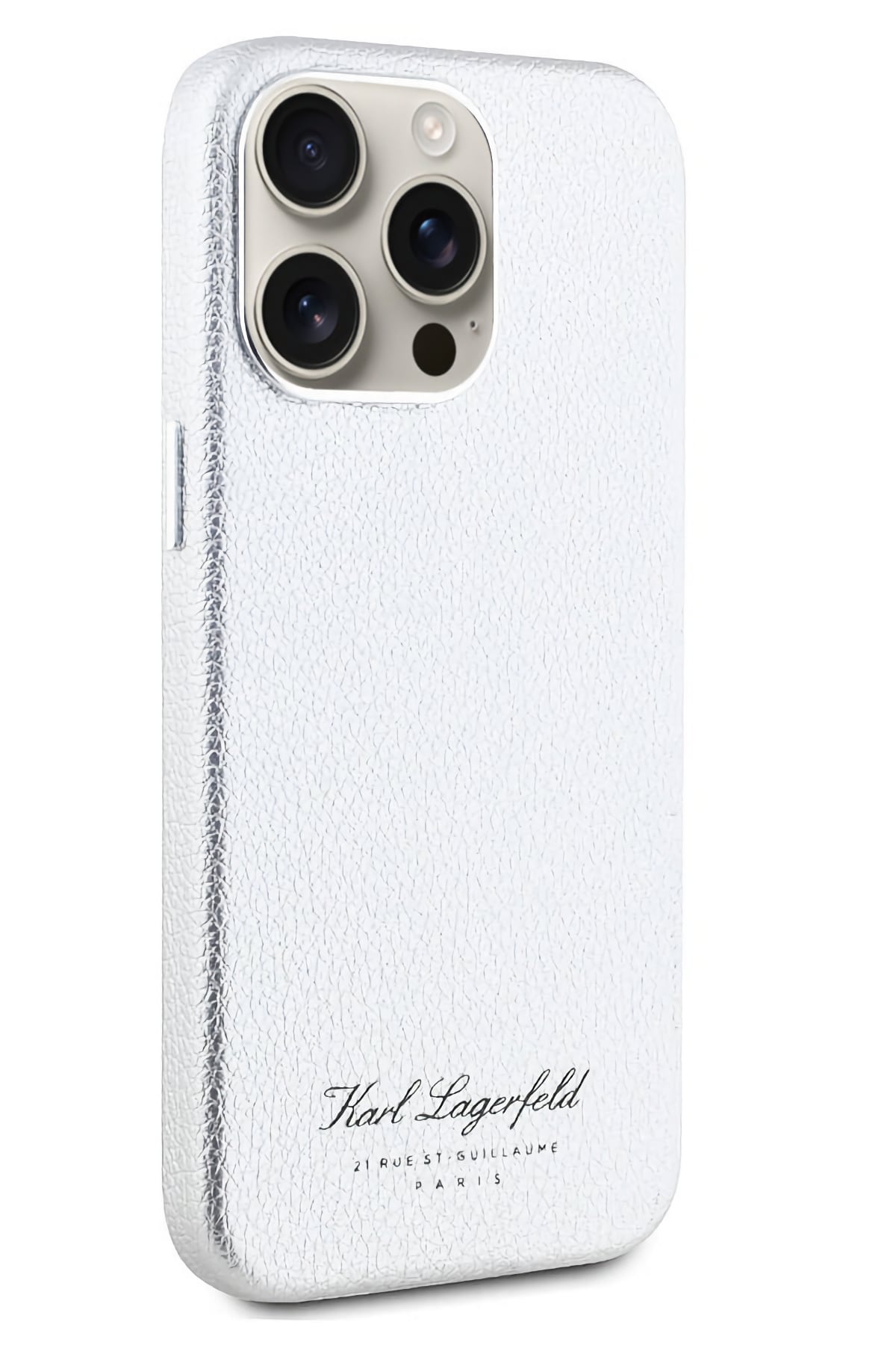 Karl Lagerfeld Hotel iPhone 15 Pro Kılıf Gümüş Gri  Karl Lagerfeld