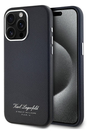 Karl Lagerfeld Hotel iPhone 15 Pro Max Kılıf Siyah  Karl Lagerfeld