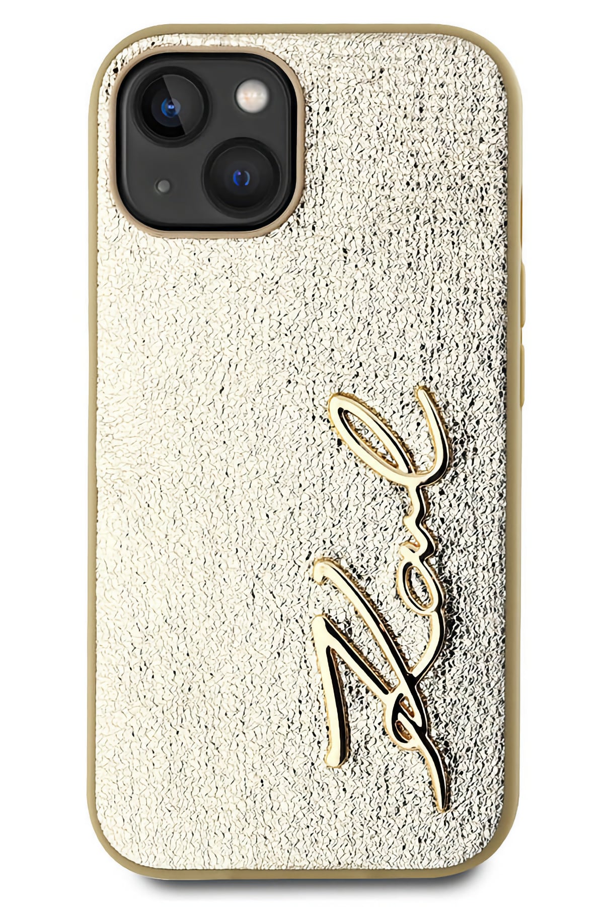 Karl Lagerfeld Rhinestones iPhone 15 Kılıf Gold  Karl Lagerfeld