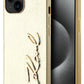 Karl Lagerfeld Rhinestones iPhone 15 Kılıf Gold  Karl Lagerfeld