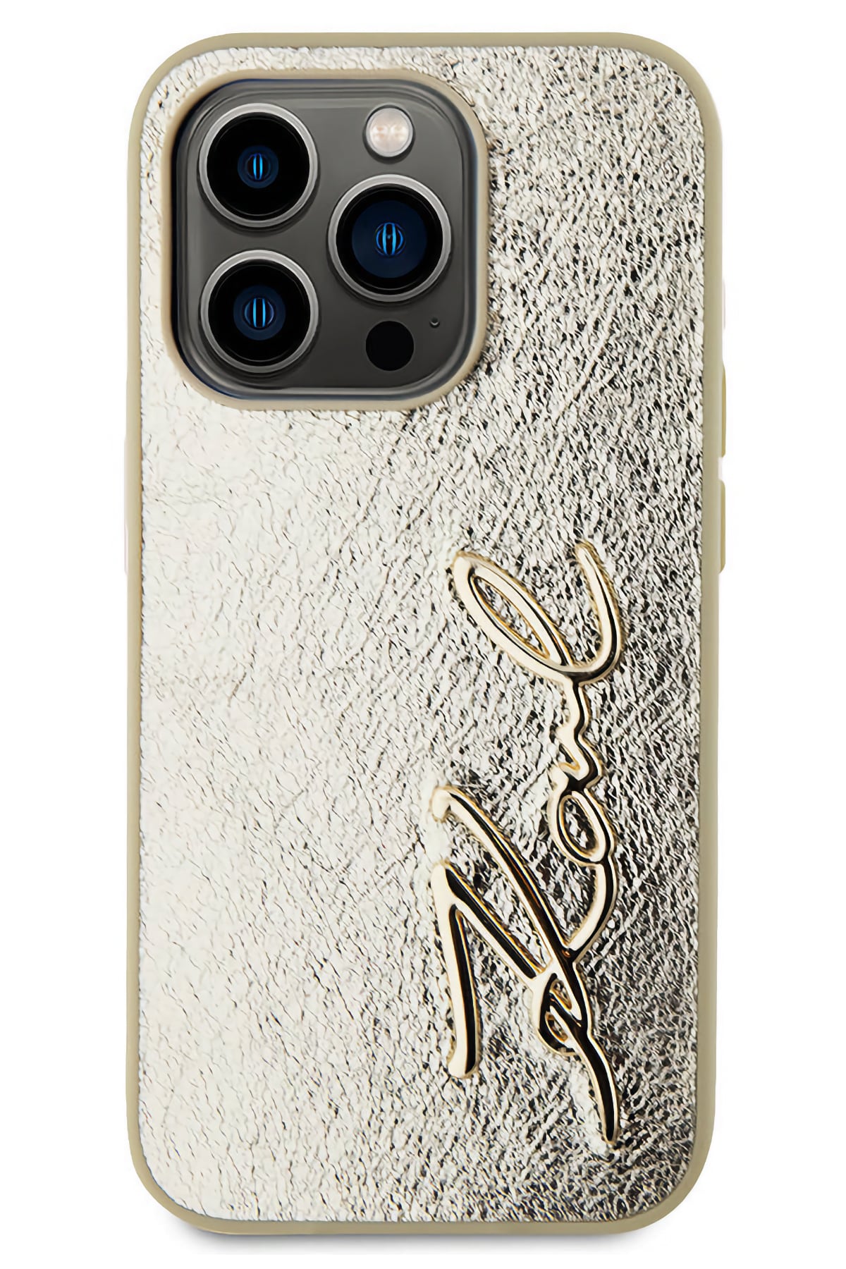 Karl Lagerfeld Rhinestones iPhone 14 Pro Max Kılıf Gold  Karl Lagerfeld