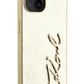 Karl Lagerfeld Rhinestones iPhone 15 Kılıf Gold  Karl Lagerfeld