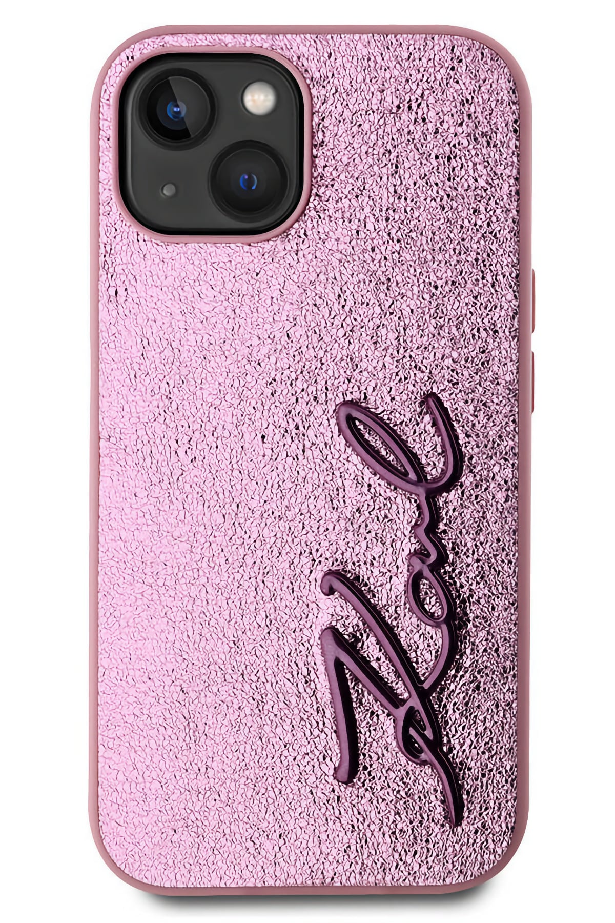 Karl Lagerfeld Rhinestones iPhone 15 Kılıf Pembe  Karl Lagerfeld