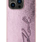 Karl Lagerfeld Rhinestones iPhone 14 Pro Max Kılıf Pembe  Karl Lagerfeld