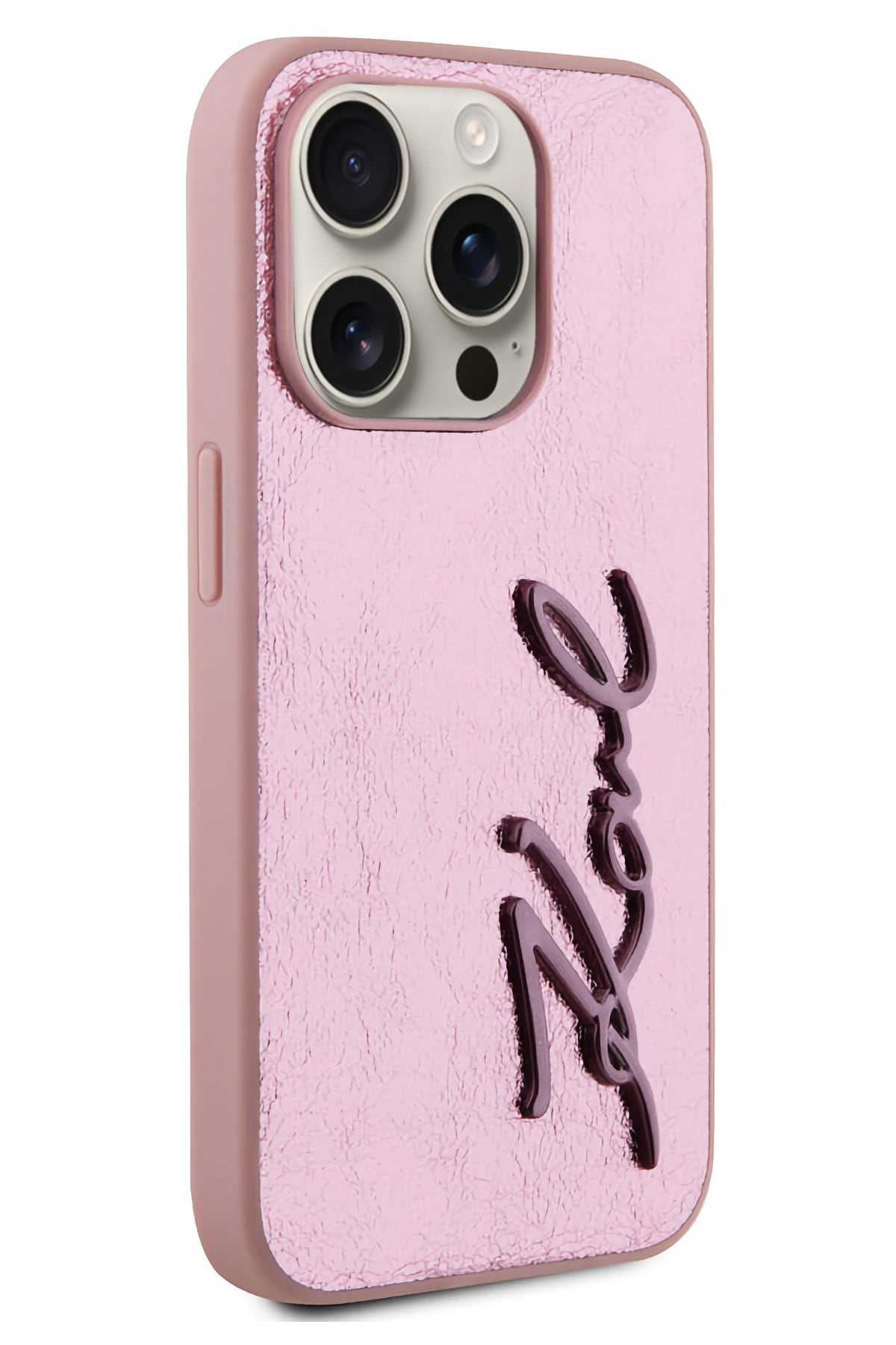 Karl Lagerfeld Rhinestones iPhone 15 Pro Kılıf Pembe  Karl Lagerfeld