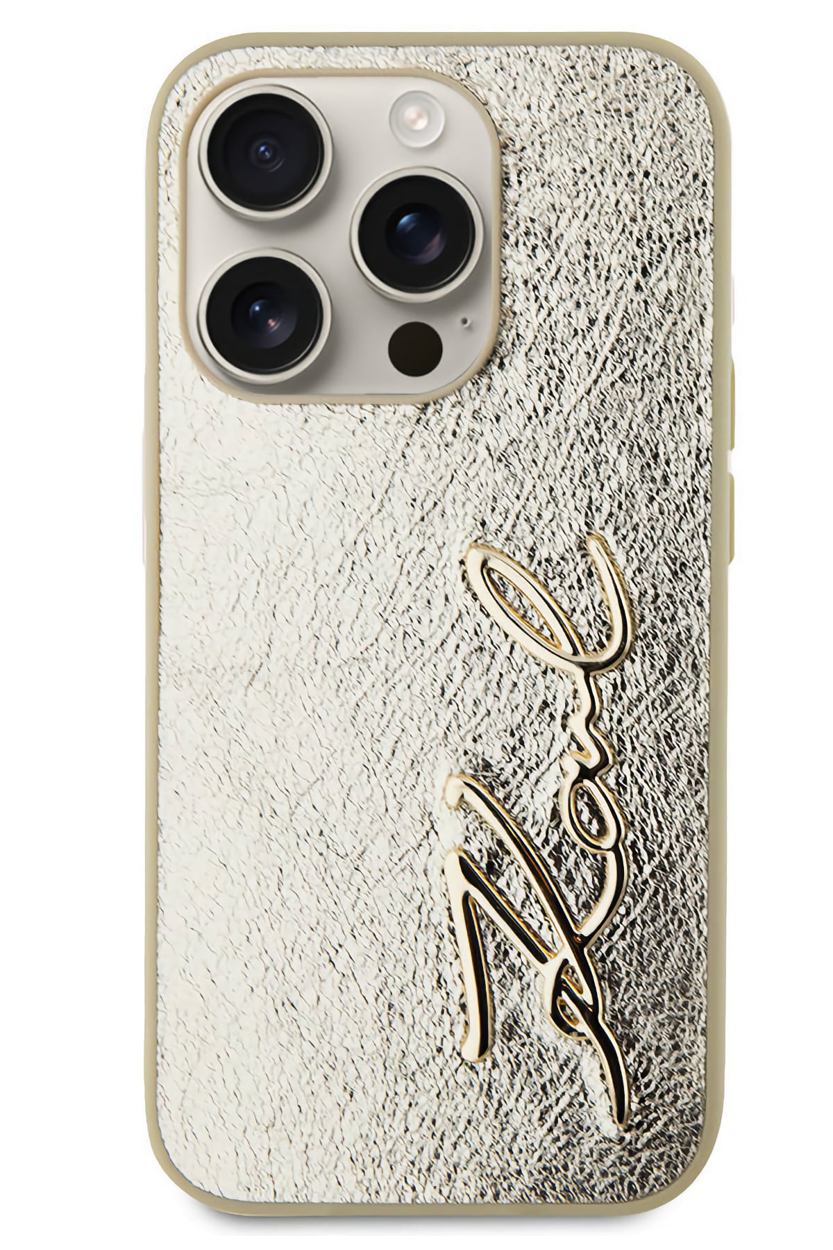 Karl Lagerfeld Rhinestones iPhone 15 Pro Max Kılıf Gold  Karl Lagerfeld