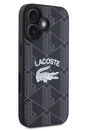 Lacoste Vintage iPhone 16 Magsafe Uyumlu Kılıf Siyah  Lacoste