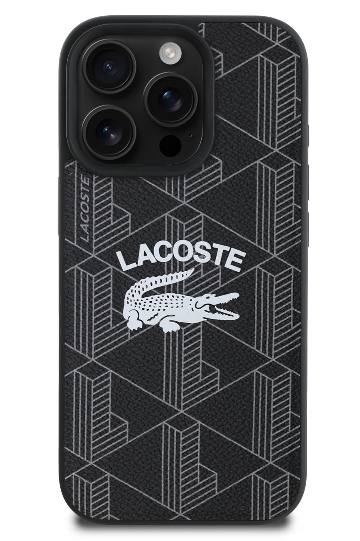 Lacoste Vintage iPhone 16 Pro Magsafe Uyumlu Kılıf Siyah  Lacoste