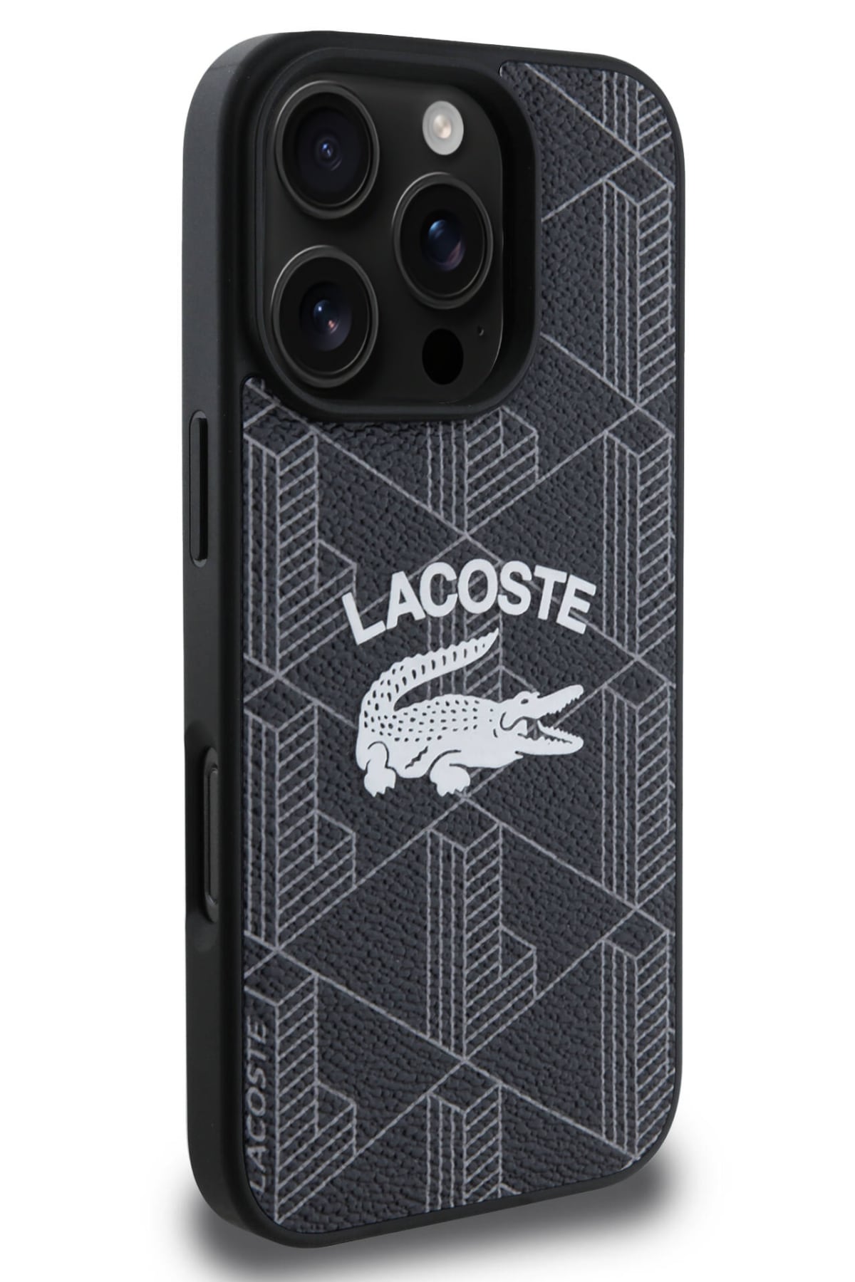 Lacoste Vintage iPhone 16 Pro Magsafe Uyumlu Kılıf Siyah  Lacoste