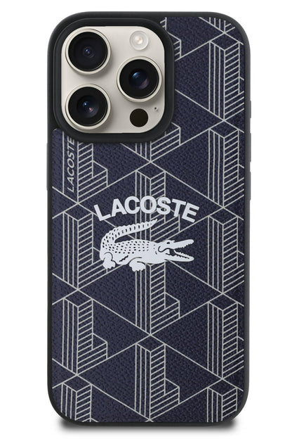 Lacoste Vintage iPhone 16 Pro Max Magsafe Uyumlu Kılıf Lacivert  Lacoste