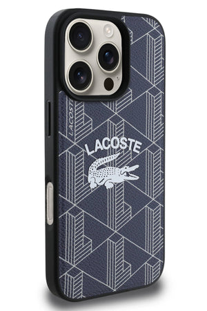 Lacoste Vintage iPhone 16 Pro Max Magsafe Uyumlu Kılıf Lacivert  Lacoste