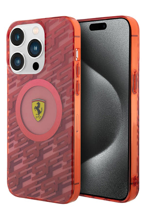 Ferrari iPhone 15 Pro Max Magsafe Uyumlu Multi SF Silikon Kılıf Kırmızı  Ferrari
