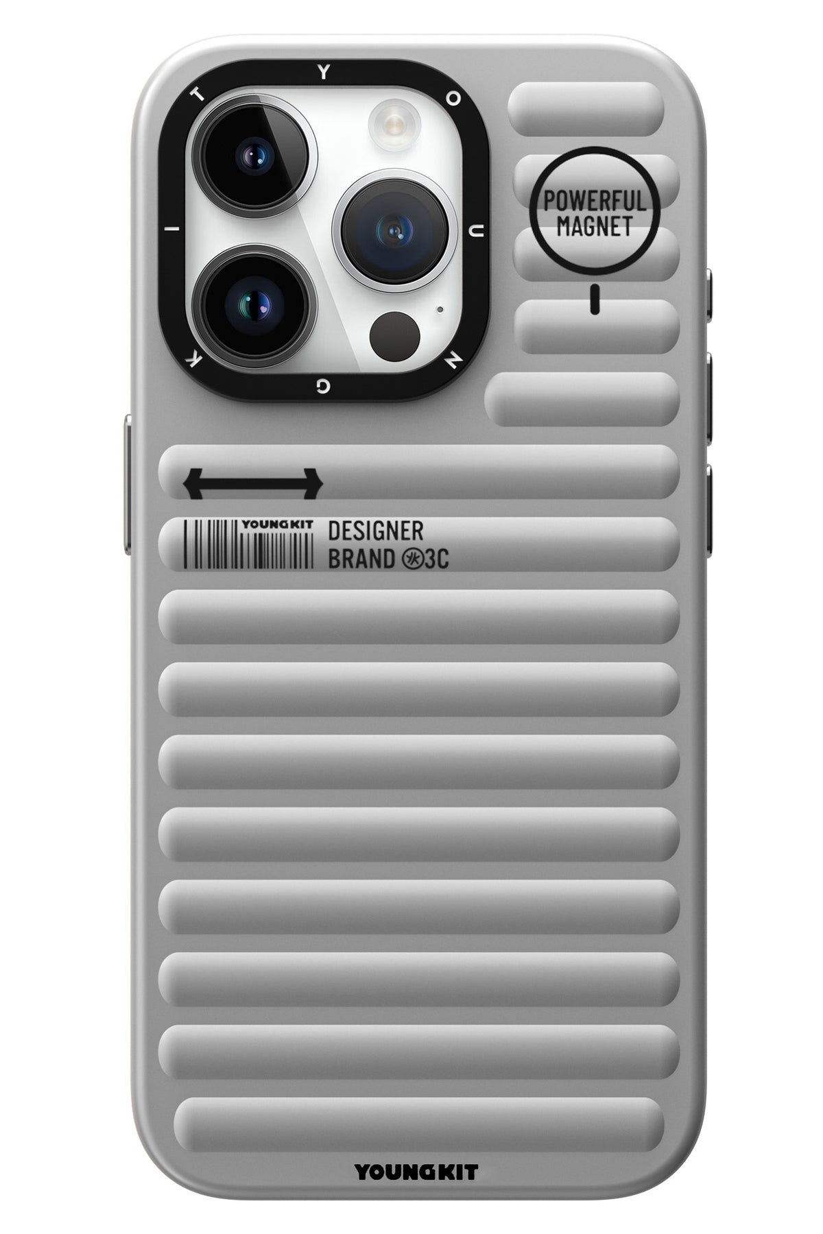 Youngkit Original iPhone 15 Pro Max Uyumlu Gri Kılıf  Youngkit