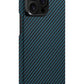 Pitaka Ultra Slim iPhone 15 Pro MagSafe Uyumlu Aramid Fiber Kılıf Black Blue Twill  Pitaka