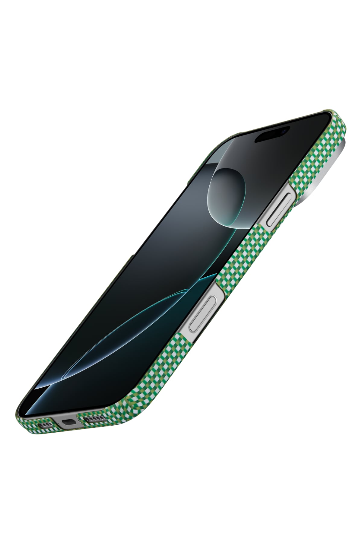 Pitaka Ultra Slim iPhone 16 Pro MagSafe Uyumlu Aramid Fiber Kılıf Forest Green  Pitaka