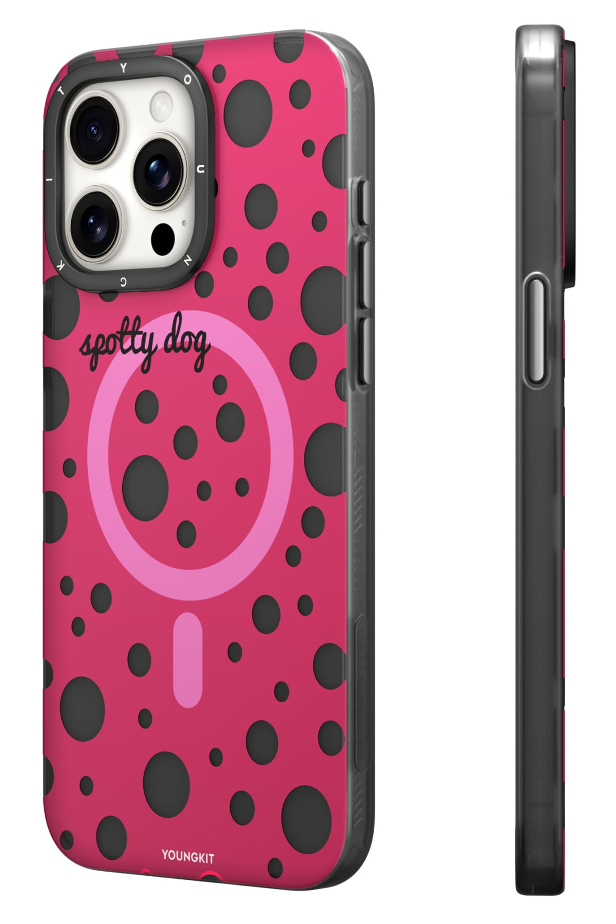 Youngkit Polka Dots iPhone 13 Pro Max Magsafe Uyumlu Kılıf Pembe  Youngkit