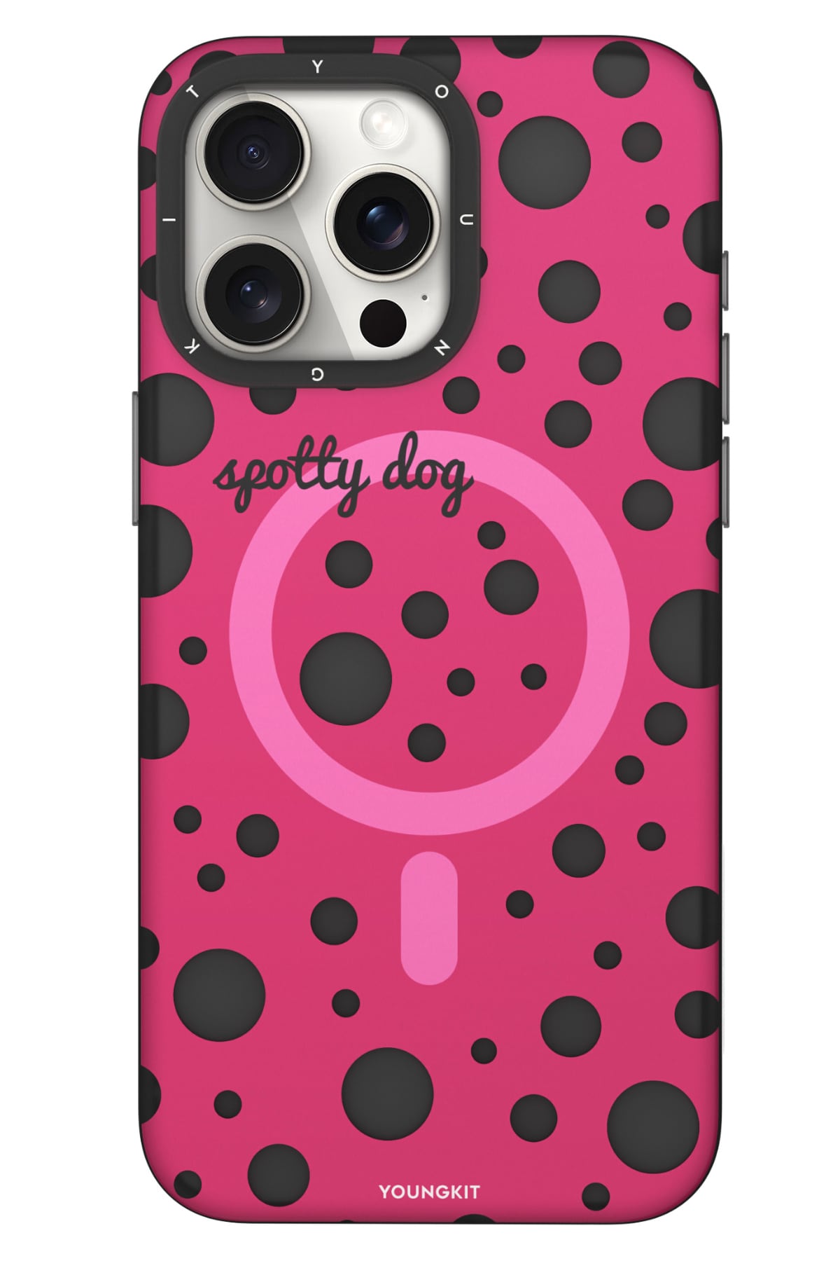 Youngkit Polka Dots iPhone 13 Pro Max Magsafe Uyumlu Kılıf Pembe  Youngkit