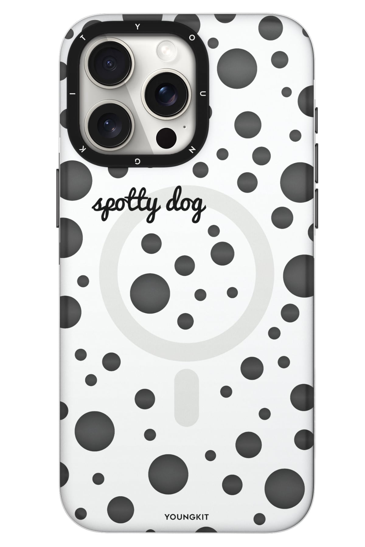 Youngkit Polka Dots iPhone 13 Pro Max Magsafe Uyumlu Kılıf Beyaz  Youngkit