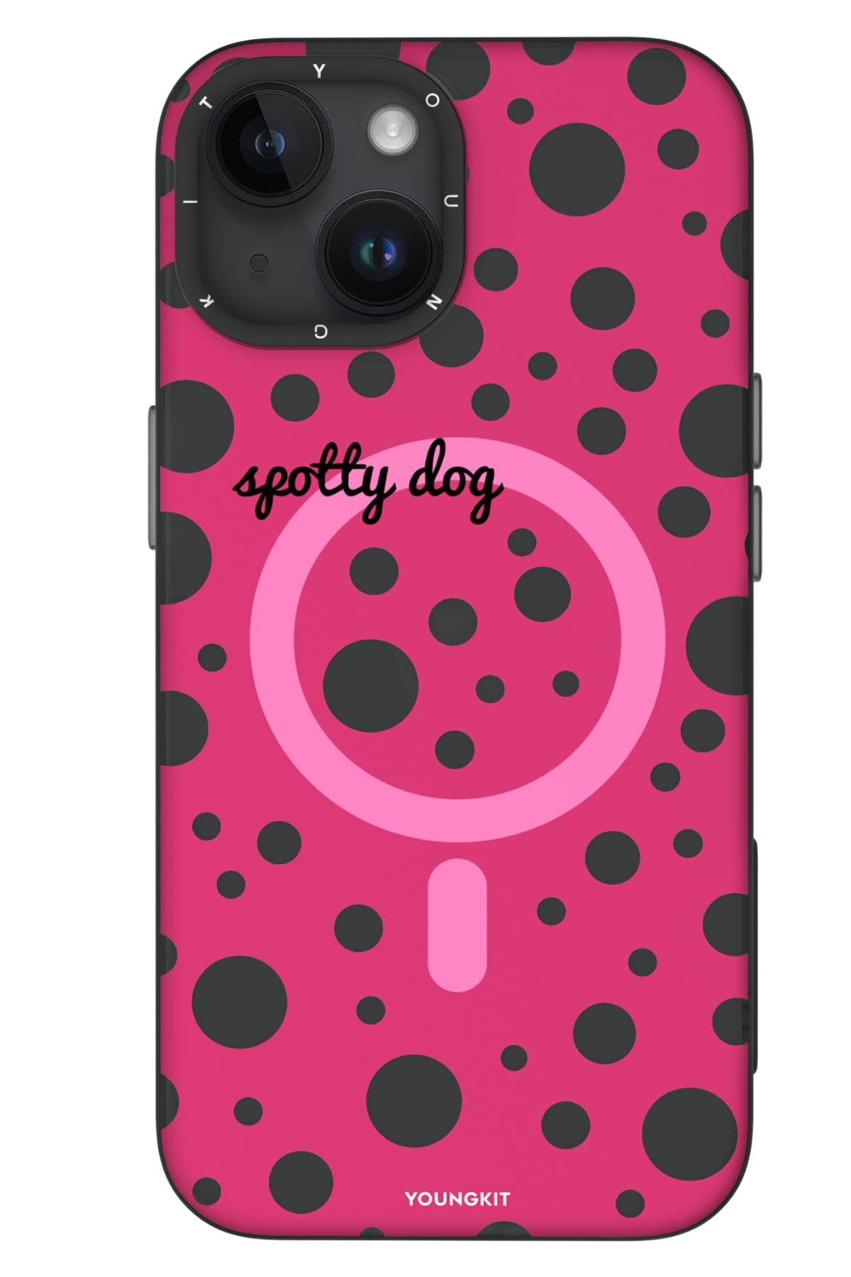 Youngkit Polka Dots iPhone 13 / 14 uyumlu Magsafe Kılıf Pembe  Youngkit