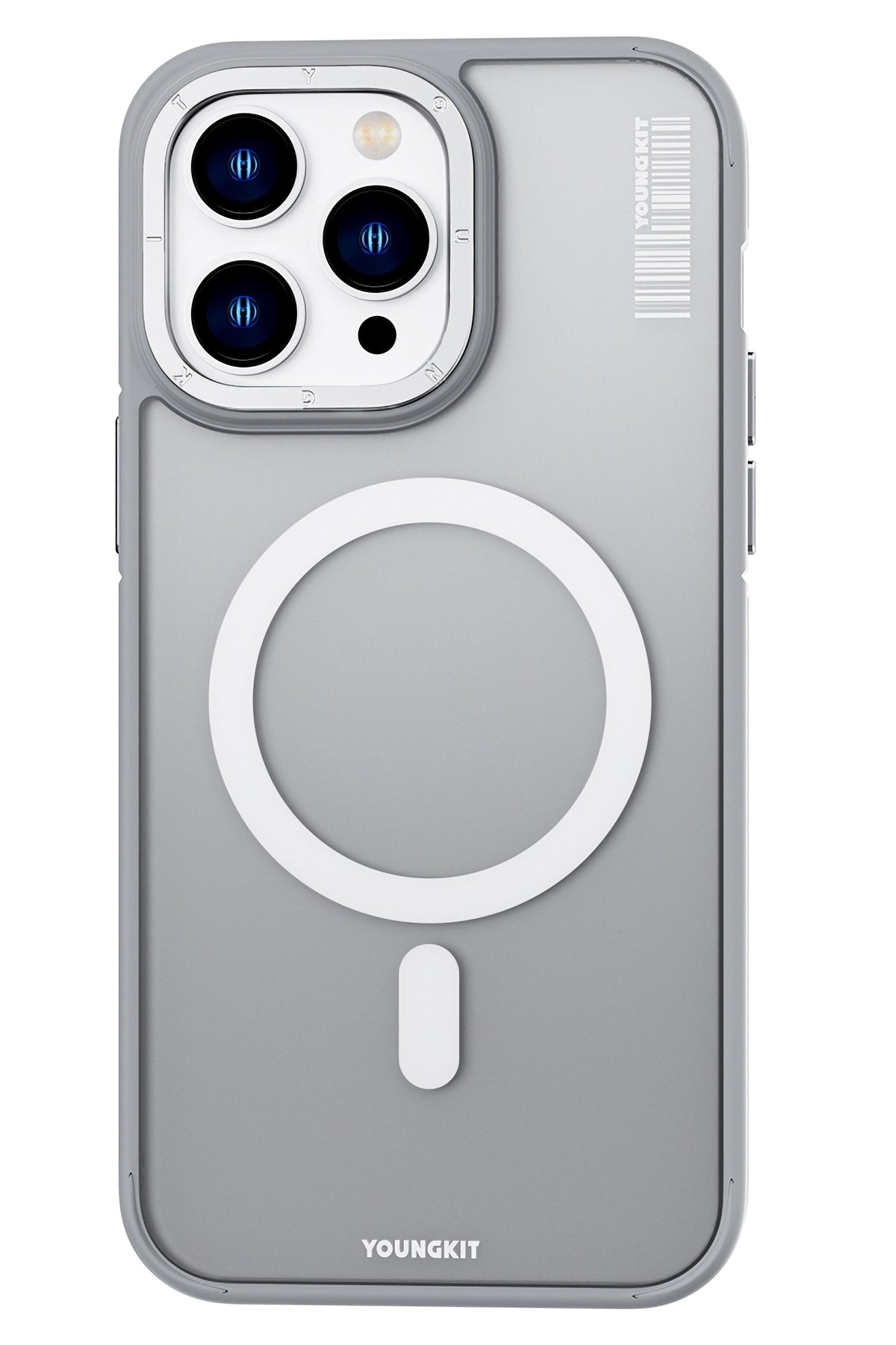 Youngkit Rock Sand Skin iPhone 15 Pro Uyumlu Magsafe Gri Kılıf  Youngkit