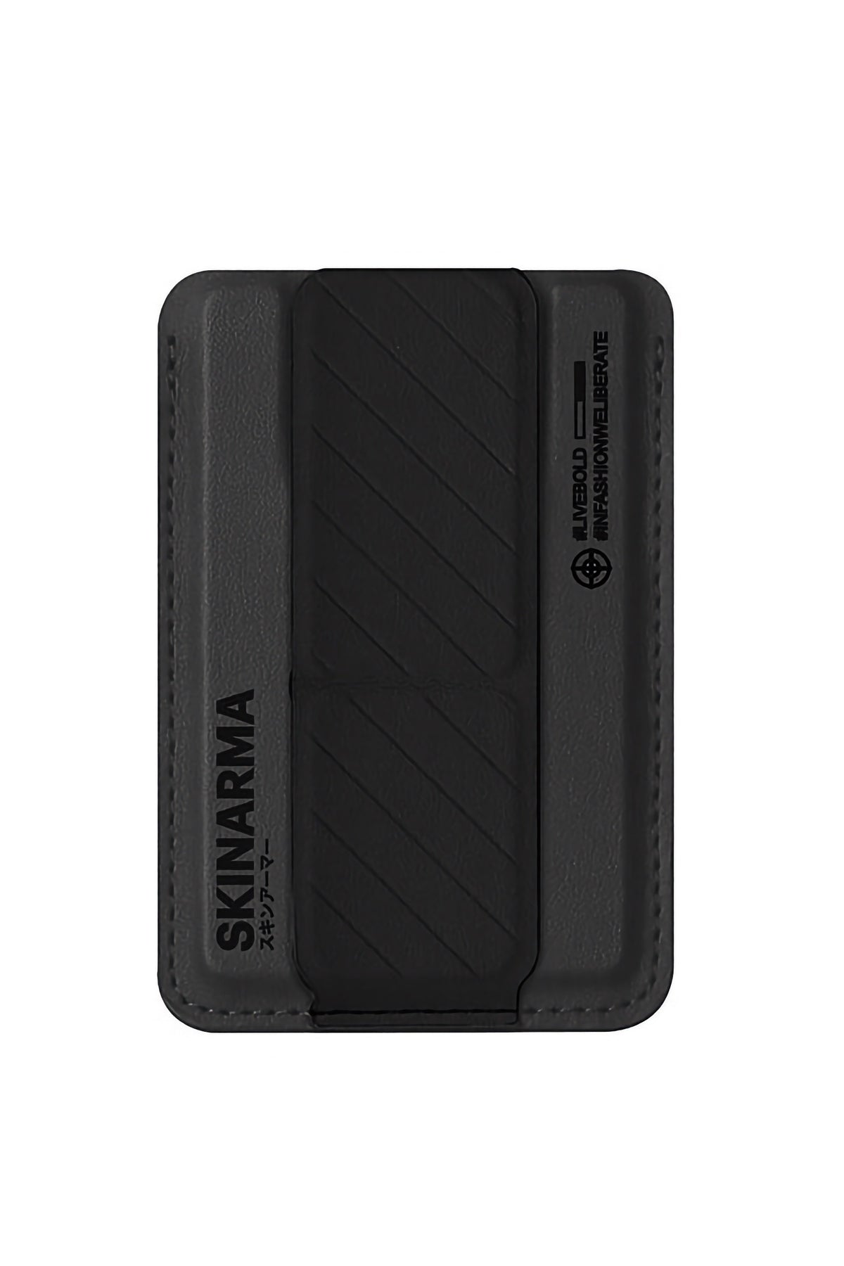 SkinArma iPhone 15 Pro Max Uyumlu Saıdo Kado Kartlıklı Standlı Kılıf Siyah  SkinArma