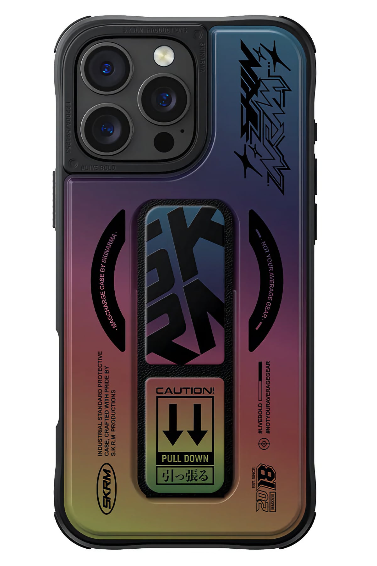 Skinarma Kira Kobai iPhone 16 Pro Magsafe Uyumlu Standlı Kılıf Colorful  SkinArma