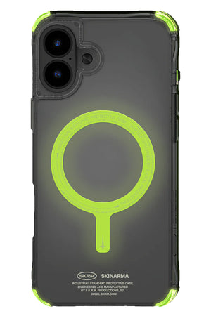 Skinarma Saido Niteglow iPhone 16 Magsafe Uyumlu Kılıf Şeffaf Fosforlu  SkinArma