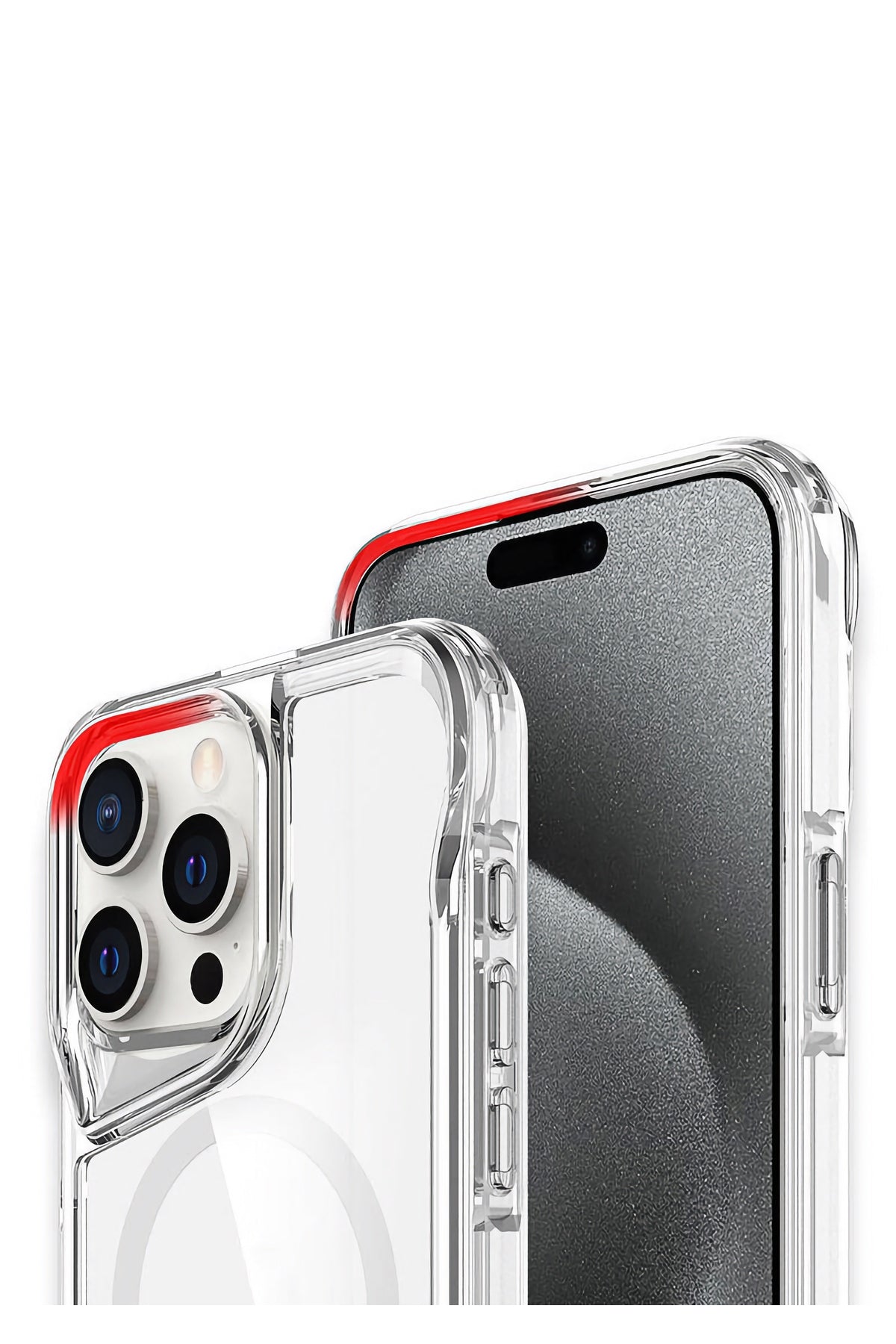 Artoncase Shield Apple iPhone 15 Pro Max Magsafe Uyumlu Gizli Standlı Şeffaf Kılıf Artoncase