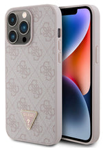 Guess iPhone 14 Pro Max Uyumlu 4G Desenli Strass Kılıf Pembe  Guess