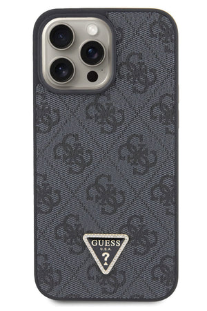 Guess iPhone 15 Pro Uyumlu 4G Desenli Strass Kılıf Siyah  Guess