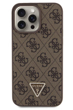 Guess iPhone 15 Pro Max Uyumlu 4G Desenli Strass Kılıf Kahverengi  Guess