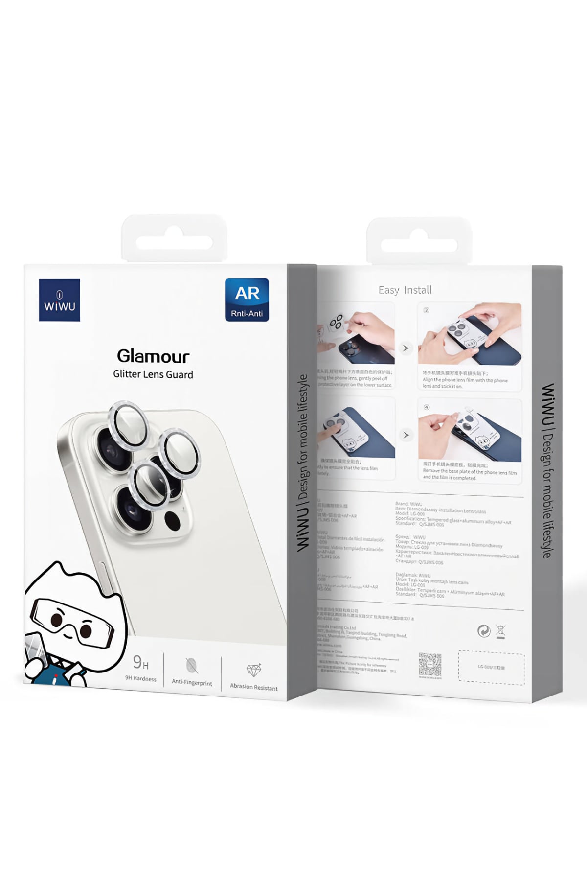 Wiwu LG-006 Diamond Apple iPhone 16 Serisi Kamera Lens Koruyucu Kolay Uygulama Aparatlı  Wiwu