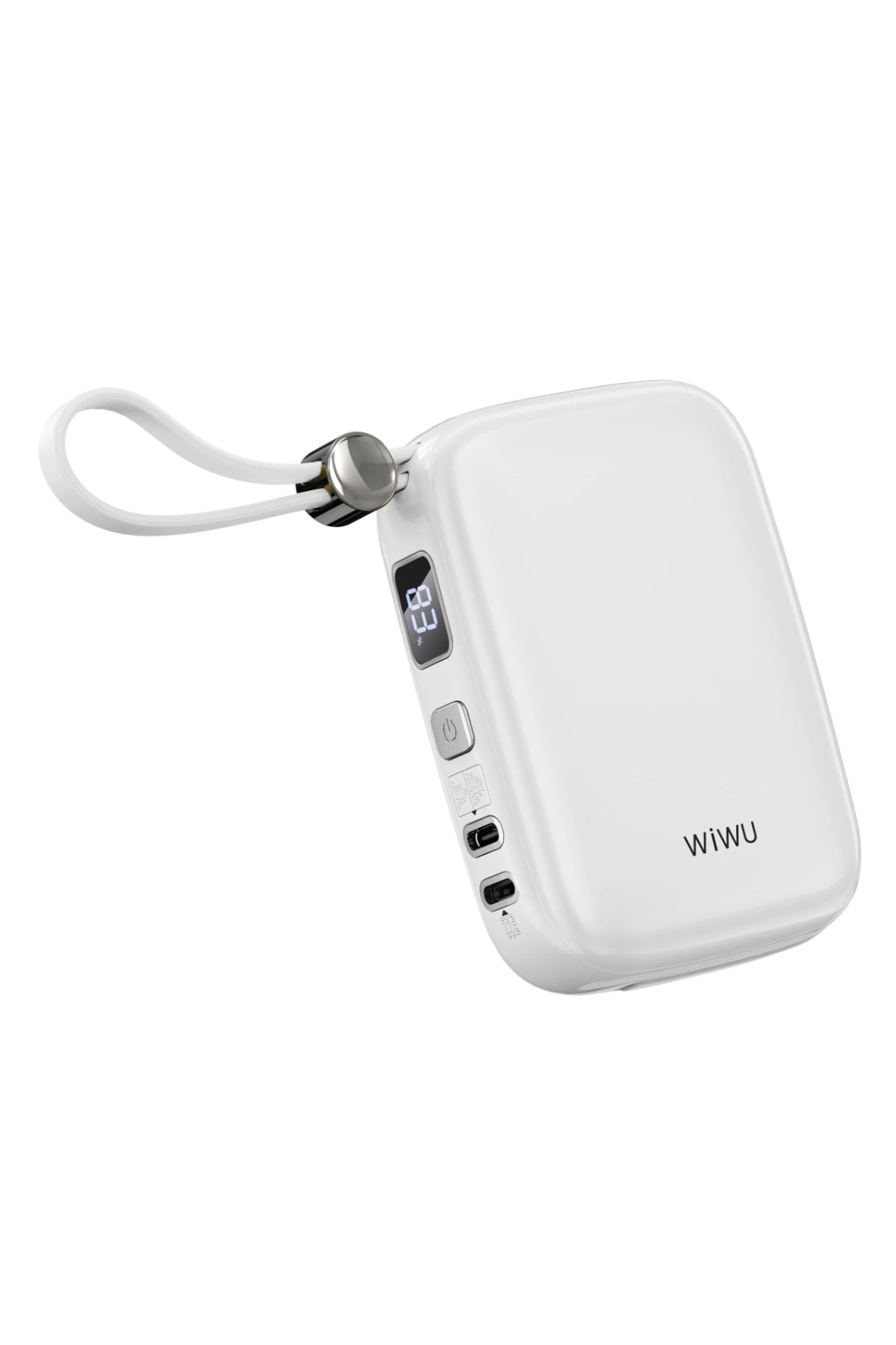 Wiwu Wi-P042 Monaco Serisi Lightning ve Type-C Kablolu Dijital LED Göstergeli Askılı Powerbank 10000mAh  Wiwu