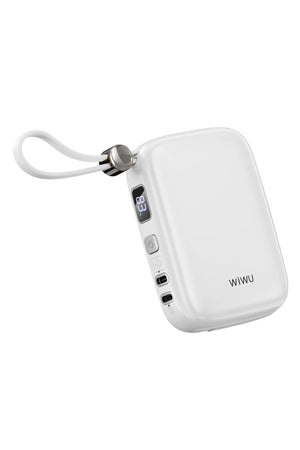 Wiwu Wi-P042 Monaco Serisi Lightning ve Type-C Kablolu Dijital LED Göstergeli Askılı Powerbank 10000mAh  Wiwu