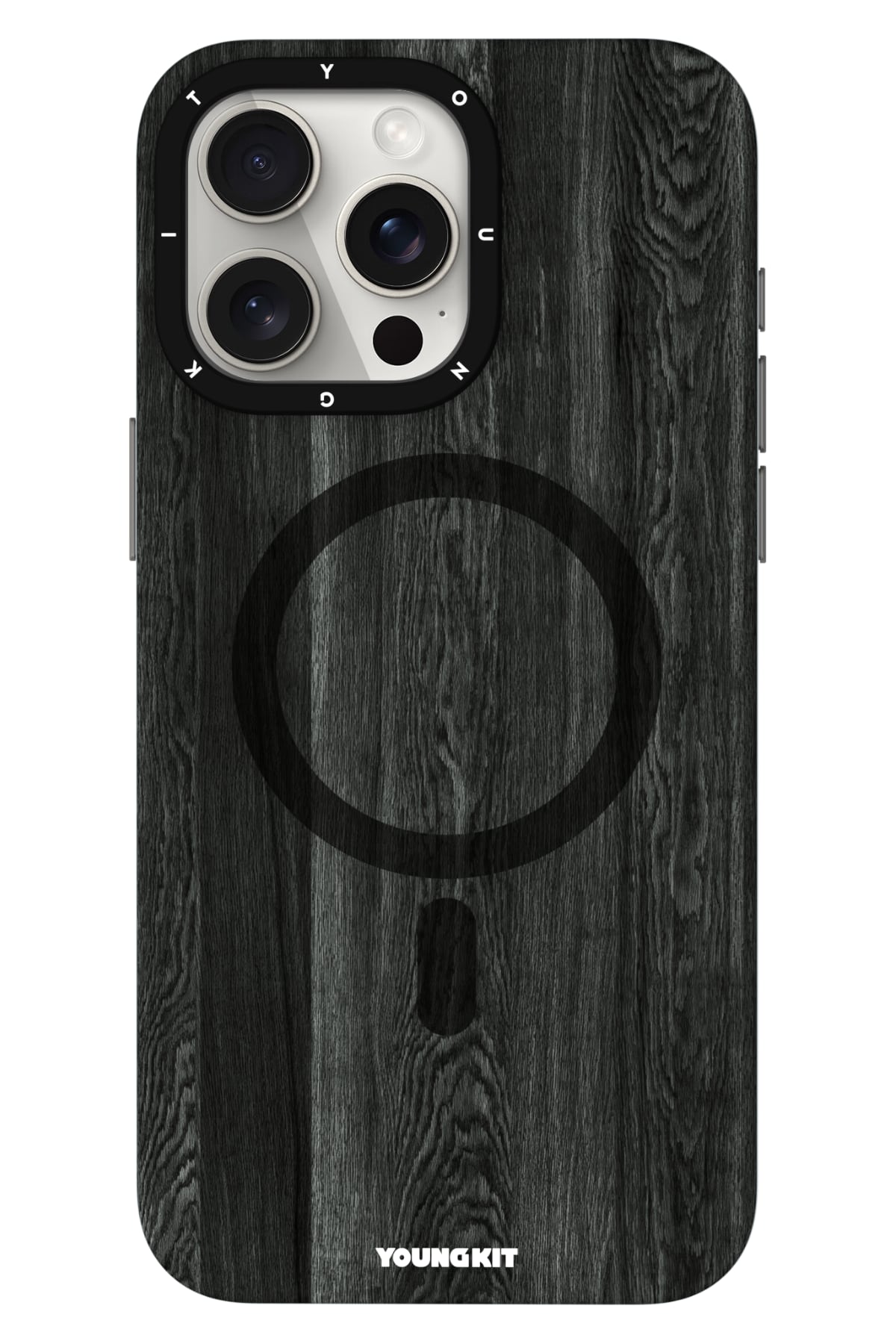 Youngkit Wood Forest iPhone 14 Pro Magsafe Uyumlu Kılıf Siyah  Youngkit