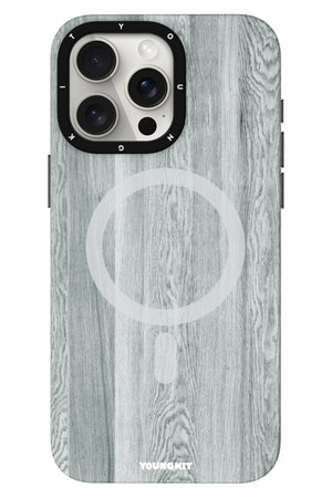 Youngkit Wood Forest iPhone 14 Pro Magsafe Uyumlu Kılıf Gri  Youngkit