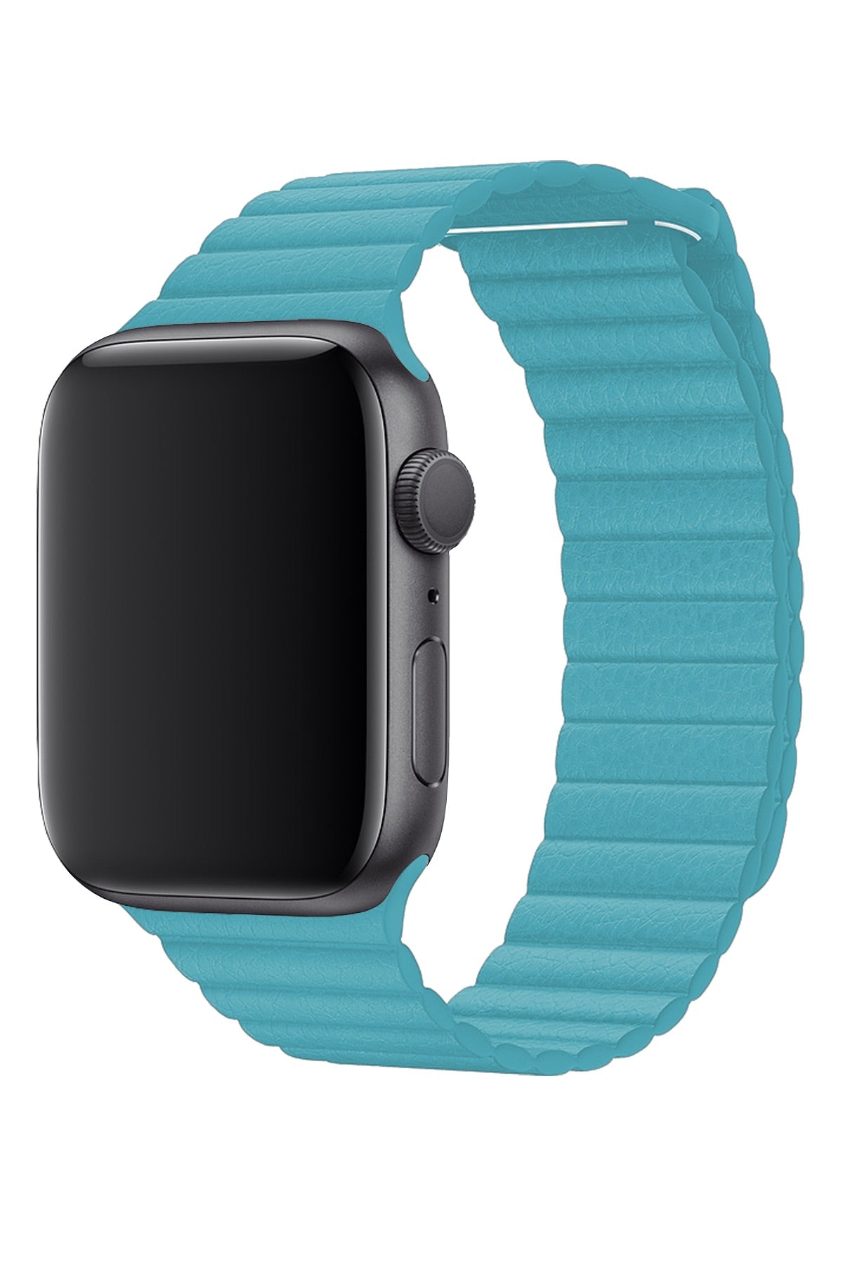 Apple Watch Uyumlu Deri Loop Kordon Akuamarin  bikordon