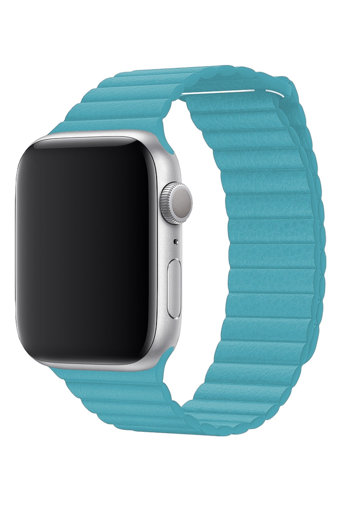 Apple Watch Uyumlu Deri Loop Kordon Akuamarin  bikordon