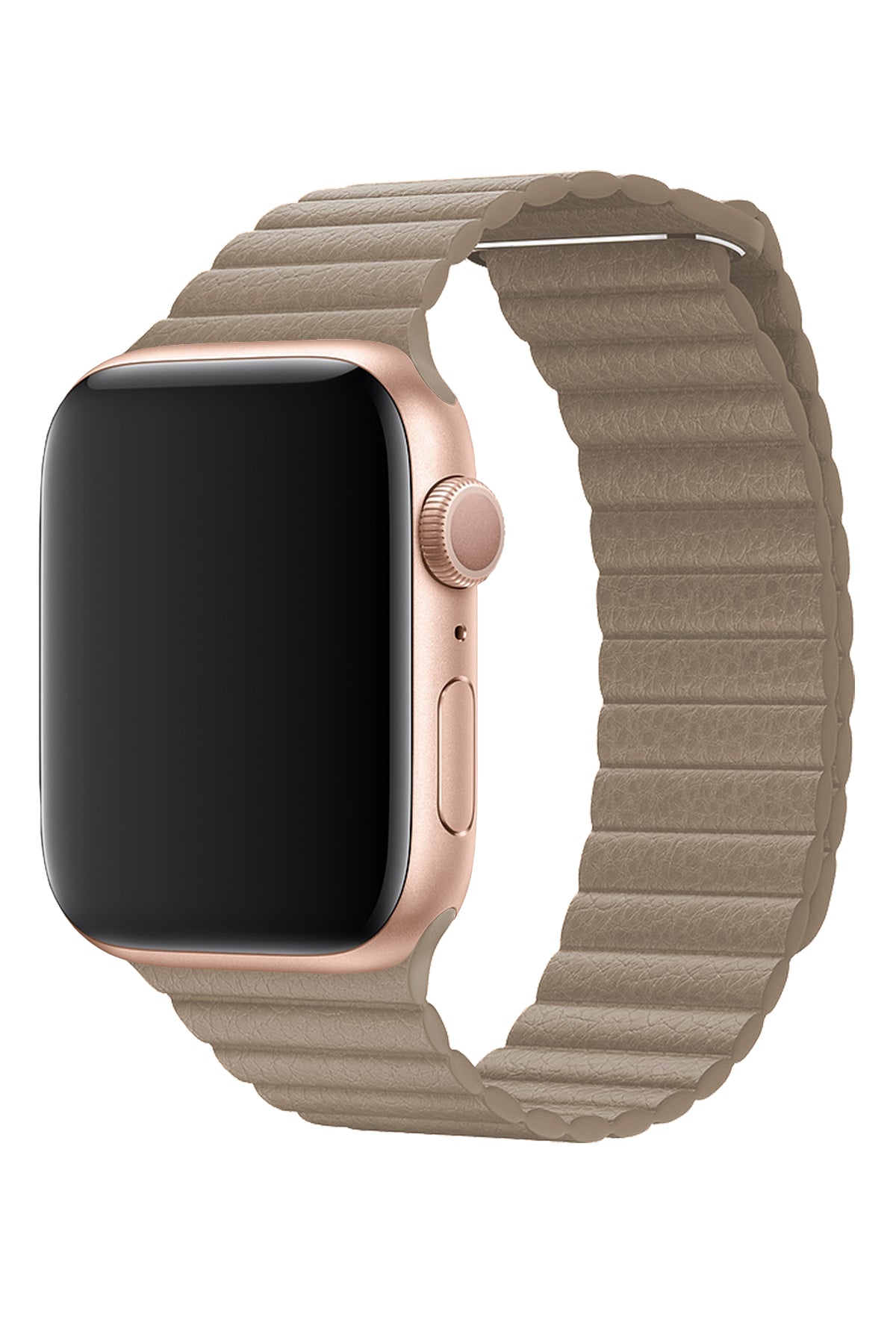 Apple Watch Uyumlu Deri Loop Kordon Bej  bikordon