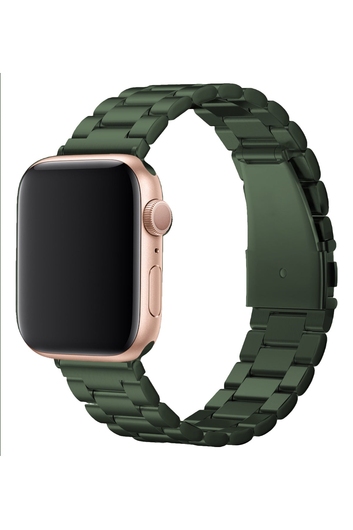 Gold apple watch with green online band