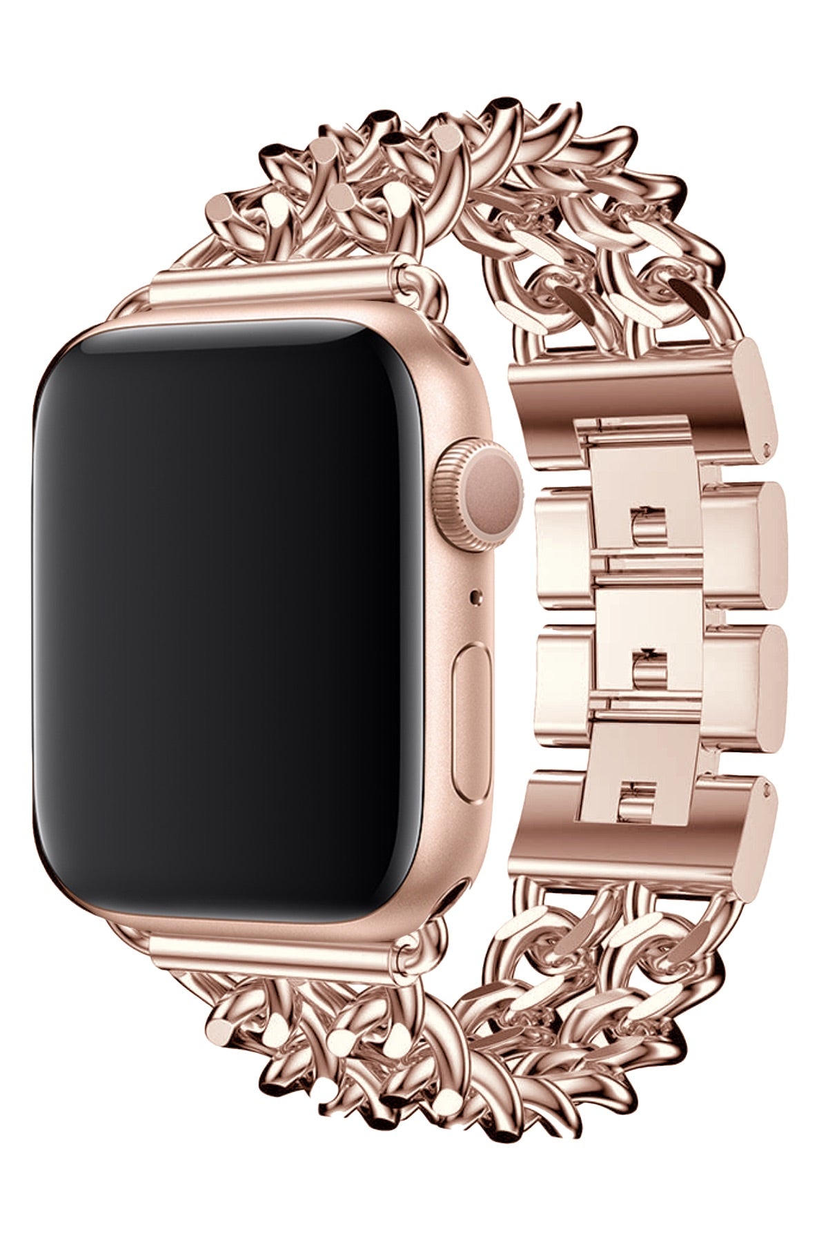 Apple Watch Uyumlu Çelik Zincir Loop Kordon Rose Gold  bikordon