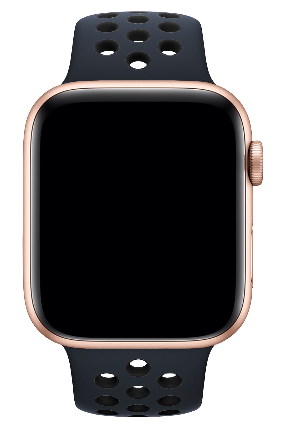 Apple Watch Uyumlu Silikon Delikli Spor Kordon Lacivert Siyah  bikordon