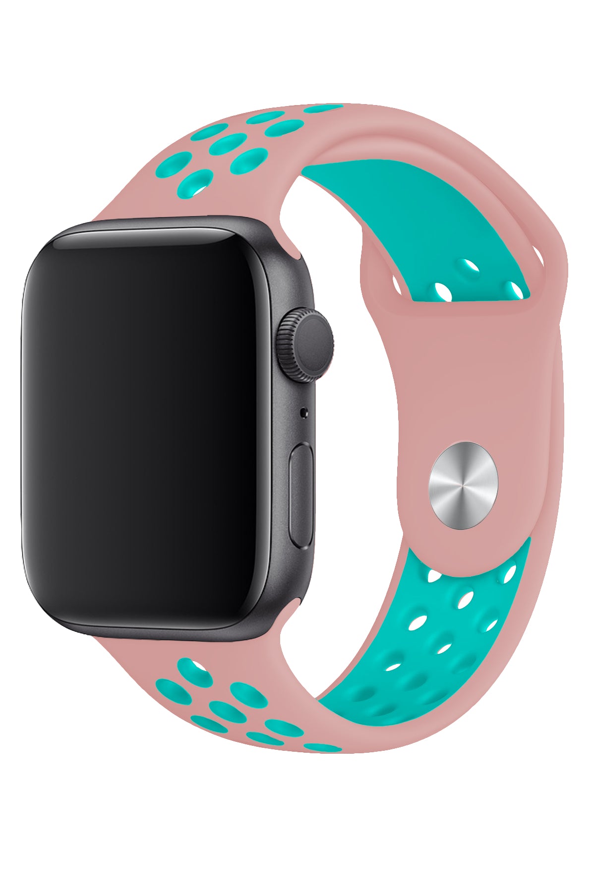 Pink and green apple watch online band