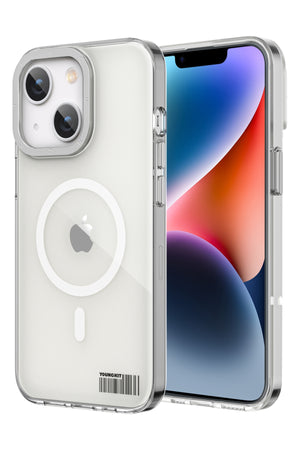 Youngkit Glaze iPhone 14 Şeffaf Kılıf Gümüş Kamera Çerçeveli  Youngkit