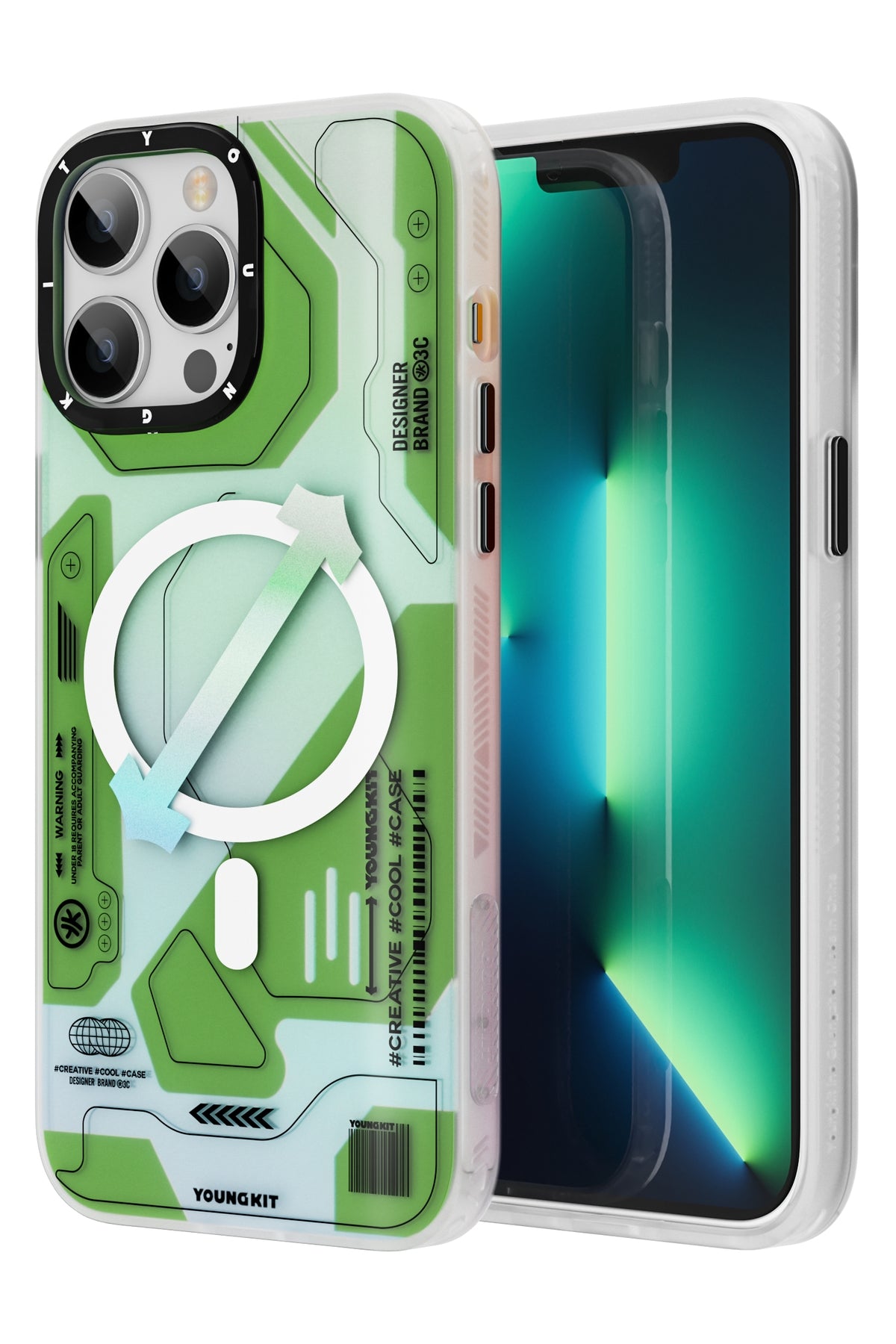 Youngkit Metaverse iPhone 13 Pro Magsafe Uyumlu Yeşil Kılıf  Youngkit